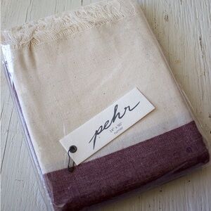 Pehr Chambray Table Runner in Wine & Cream NWT
